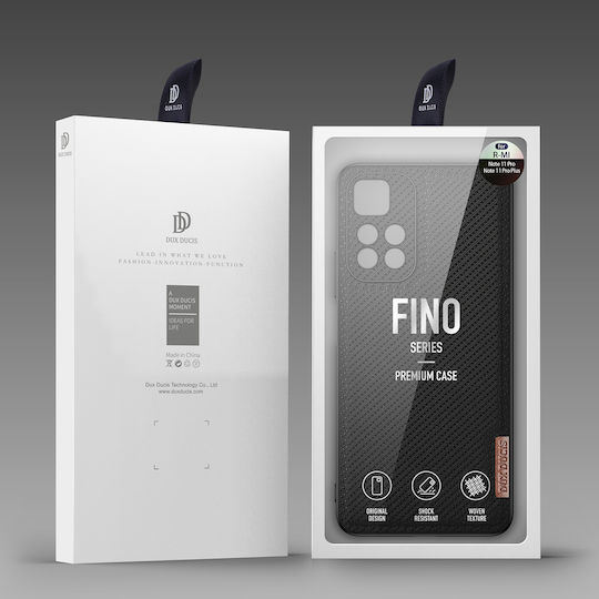 Dux Ducis Fino Umschlag Rückseite Silikon / Stoff Schwarz (Redmi Note 11 Pro+ 5G)