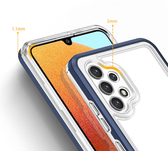 Hurtel Clear 3in1 Back Cover Silicone 1.1mm Blue (Galaxy A32 5G)