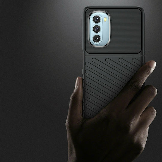 Hurtel Thunder Задна корица Силикон Черен (Motorola Moto G51 5G)