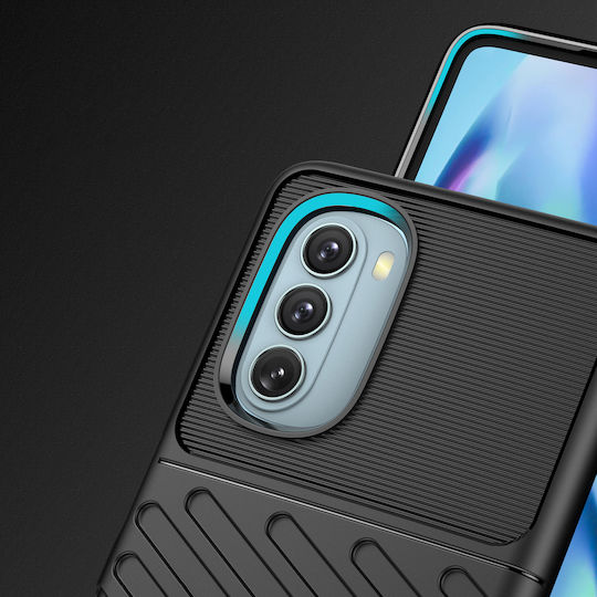 Hurtel Thunder Задна корица Силикон Черен (Motorola Moto G51 5G)