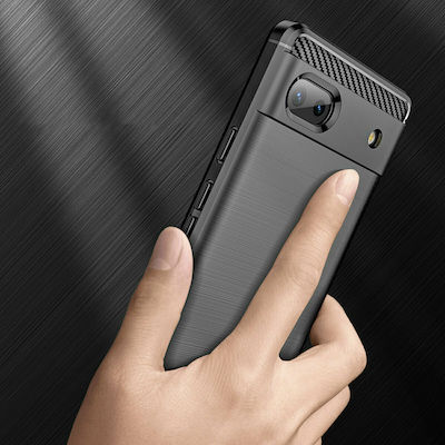 Hurtel Carbon Flexible Silicone Back Cover Black (Google Pixel 6a)