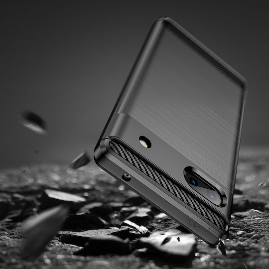 Hurtel Carbon Flexible Umschlag Rückseite Silikon Schwarz (Google Pixel 6a)
