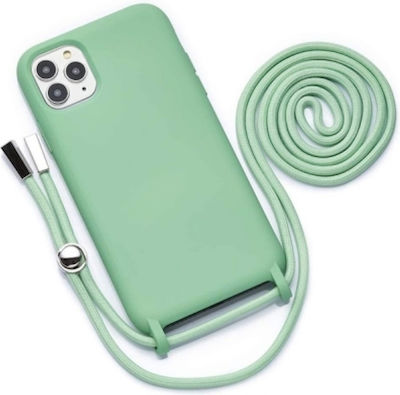 Senso Color Silicone Back Cover with Strap Green (iPhone 12 / 12 Pro)