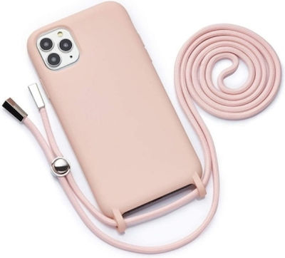 Senso Color Silicone Back Cover with Strap Pink (iPhone 11)