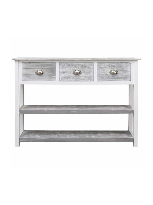 Solid Wood Console Table Antique Grey L108xW30xH76cm