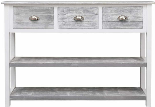 Solid Wood Console Table Antique Grey L108xW30xH76cm
