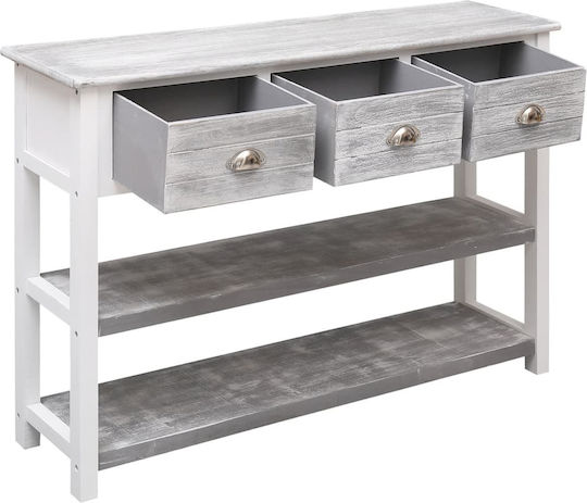 Solid Wood Console Table Antique Grey L108xW30xH76cm