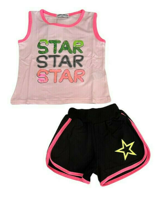 Εβίτα Kids Set with Shorts Summer 2pcs Pink