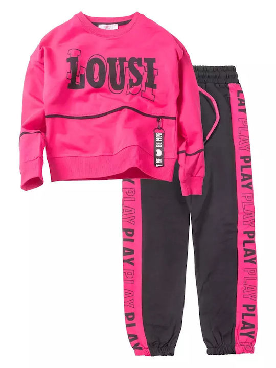 Kids Sweatpants Set Fuchsia 2pcs