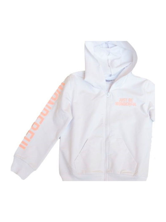 Trax Girls Hooded Sweatshirt with Zipper White