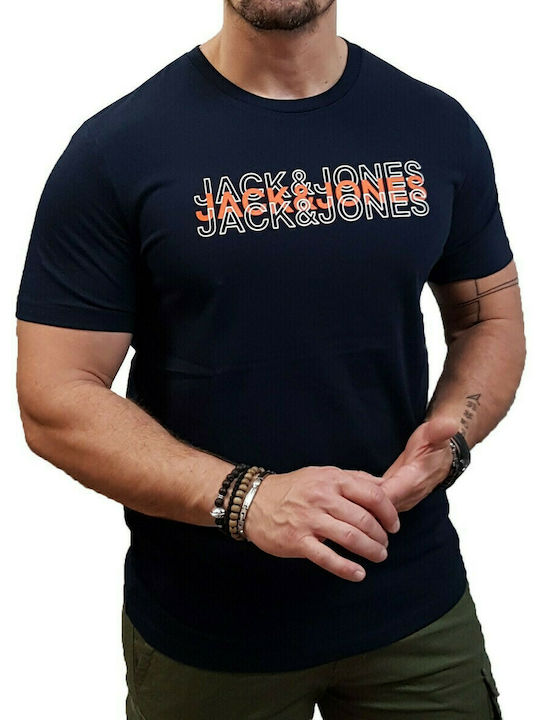 Jack & Jones Мъжко Тениска с Къс Ръкав Тъмносиня