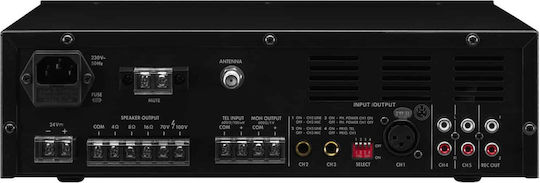 Monacor PA803DAP Integrat Amplificator comercial 30W/100V cu Sistem de Răcire și Conexiuni USB/FM/Bluetooth
