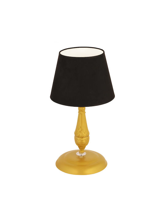 ArteLibre Mar Metal Table Lamp for Socket E27 with Black Shade and Gold Base