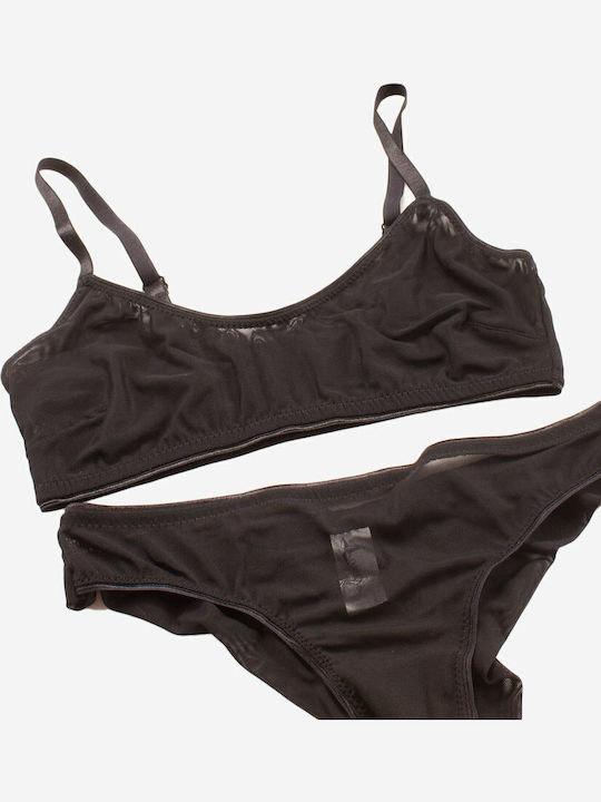 Norddiva Lingerie Unterwäsche-Set für Damen Sport-BH mit Brasilien Schwarz Tiffani