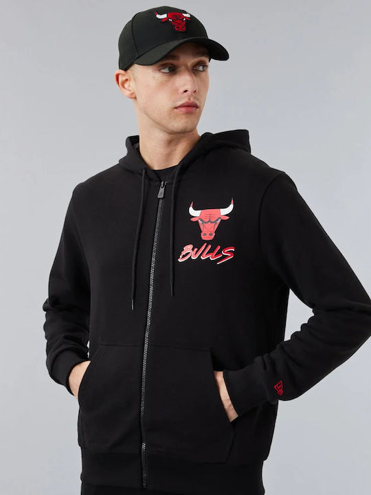 Chicago Bulls Ζακέτα με Κουκούλα Μαύρη