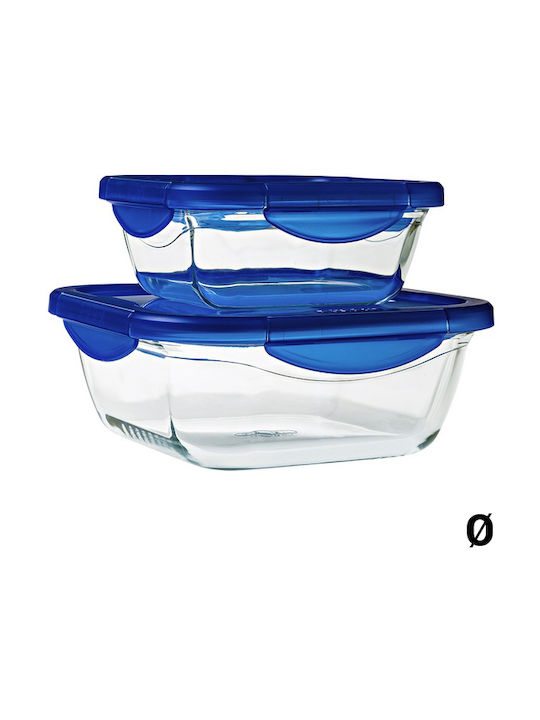 Pyrex Cook & Go Lunch Box Glass Μπλε Suitable for for Lid for Microwave Oven 1900ml 1pcs