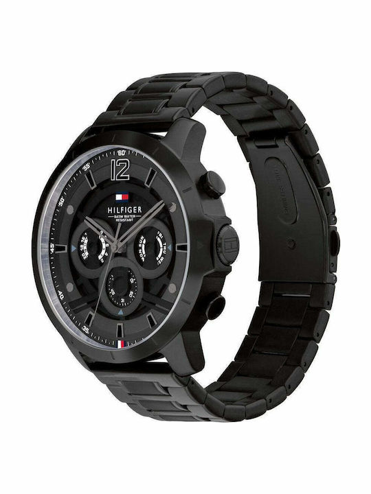 Tommy Hilfiger Luca Men's Watch 51mm Chronograph Battery with Black Metal Bracelet