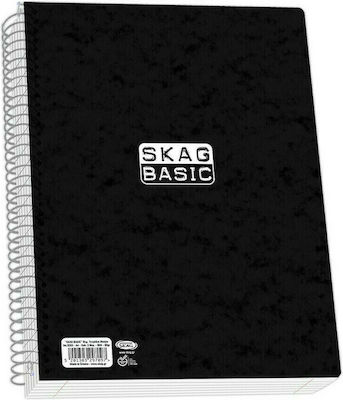 Skag Spiral Notebook Ruled A4 60 Sheets 2 Subjects Basic Black 1pcs