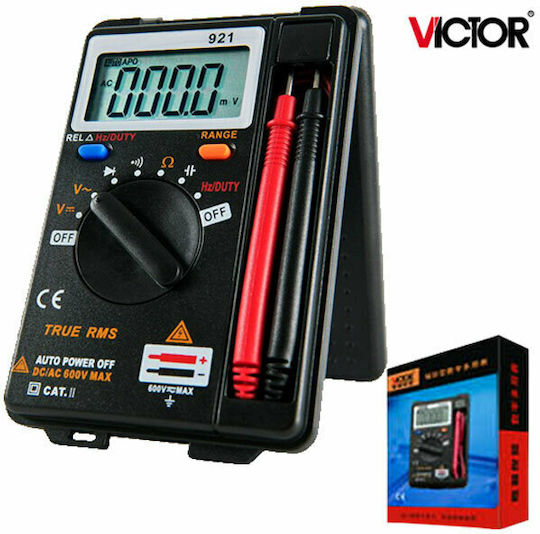Victor VC921 Ψηφιακό Πολύμετρο Τσέπης True RMS με Buzzer με Μέτρηση AC / DC / Αντίστασης / Χωρητικότητας / Θερμοκρασίας