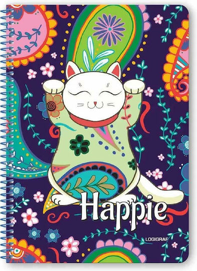 Logigraf Spiral Ruled Notebook B5 60 Paper Sheets 2 Subjects (Various Designs or Colours)