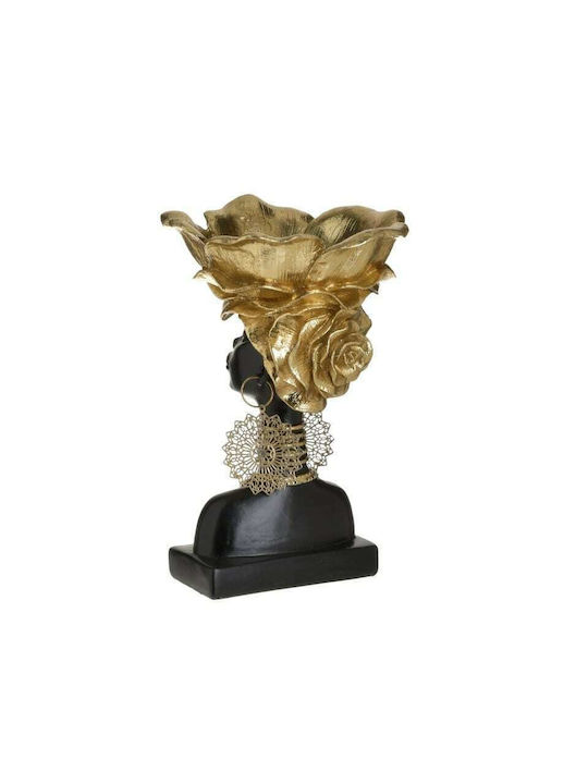 Inart Decorative Bust Polyresin in Black / Gold 16x16x24cm 1pcs