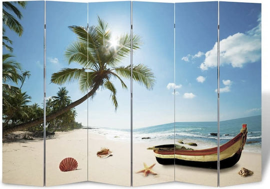 vidaXL Decorative Room Divider made of Canvas with 6 Panels Double-Sided 240x170cm