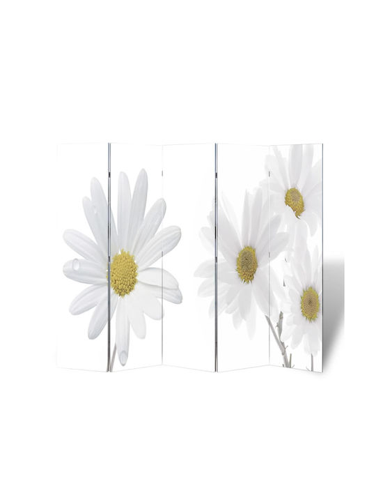 vidaXL Decorative Room Divider made of Canvas with 5 Panels 200x170cm