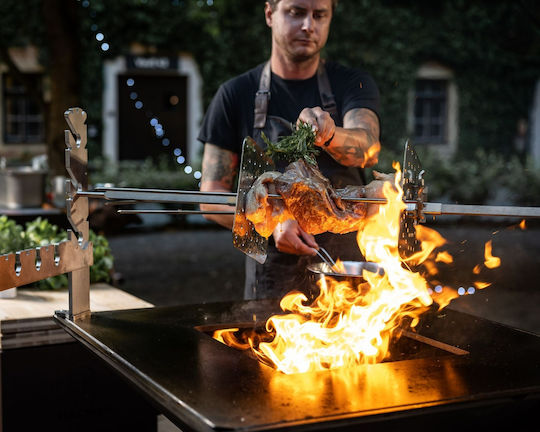 Vulcanus Ποδιά Chefkoch Ganzkörper Grillmaster Schwarz
