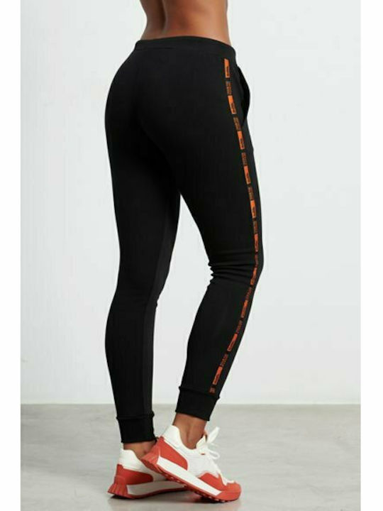 BodyTalk Pantaloni de trening pentru femei cu cauciuc Negru