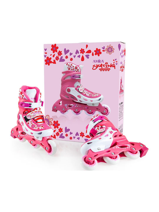 AMILA Inline Αυξομειούμενα Rollers Ροζ Παιδικά