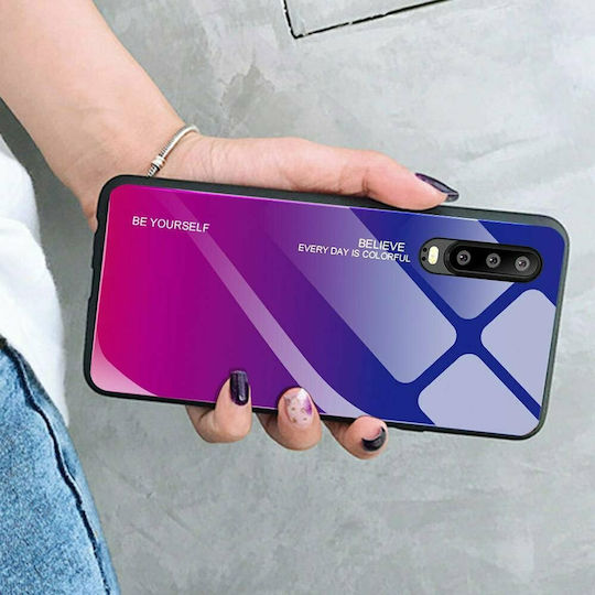 Hurtel Gradient Glass Back Cover Πλαστικό Ροζ (Huawei P30 Pro)