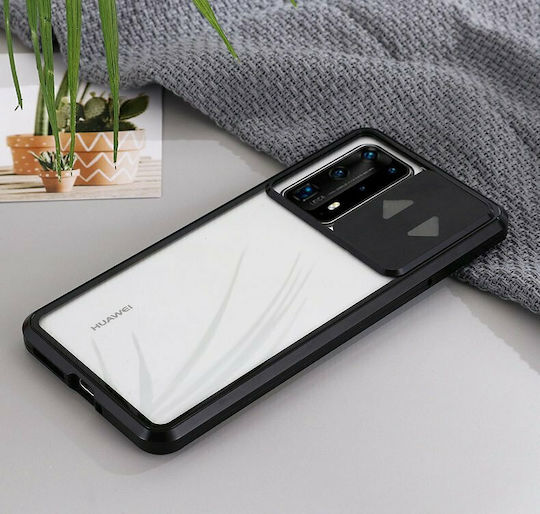 Wozinsky Magnetic Cam Slider 360 Full Cover Tempered Glass Magnetic Clear / Black (Huawei P40 Lite 5G)