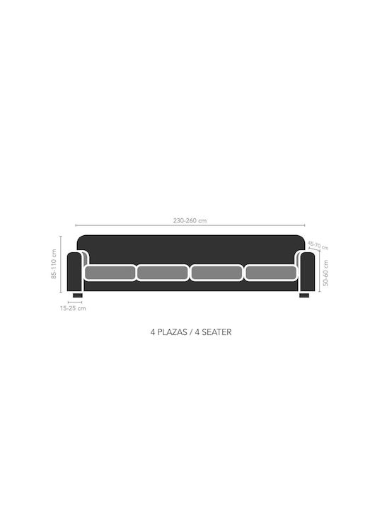 Mc Decor Akari Elastic Cover for Four Seater sofa Brown 230εκ. 1pcs MCL.EL.AKARI.TE-KAFE