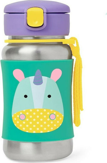 Skip Hop Zoo Unicorn Stainless Steel Kids Water Bottle Unicorns with Straw Multicolour 350ml
