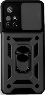 Bodycell Armor Slide Plastic Back Cover Durable Black (Poco M4 Pro 5G / Redmi Note 11s 5G)