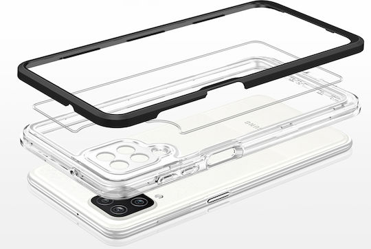 Hurtel Clear 3in1 Back Cover Silicone 1.1mm Black (Galaxy A22 4G)