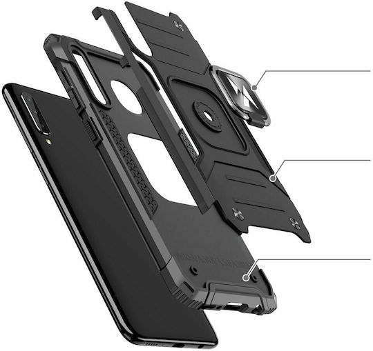 Wozinsky Ring Armor Kickstand Back Cover Πλαστικό Μαύρο (Galaxy A51)