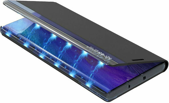 Hurtel Sleep Smart Window Book Δερματίνης Μαύρο (Galaxy S21 FE 5G)