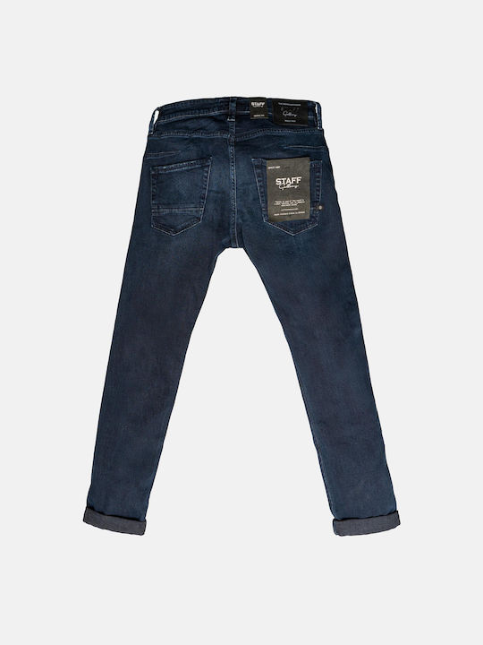 Simon Herren Jeanshose Elastisch mit Slim Passform Marineblau