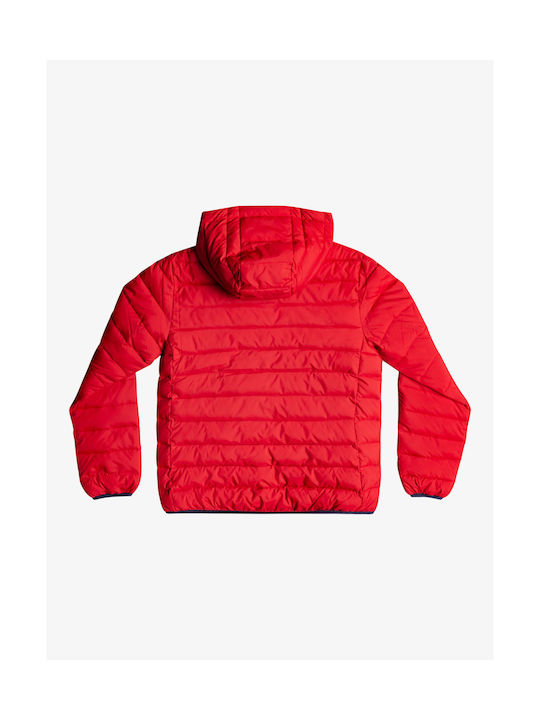 Quiksilver Kids Quilted Jacket short Hooded Red