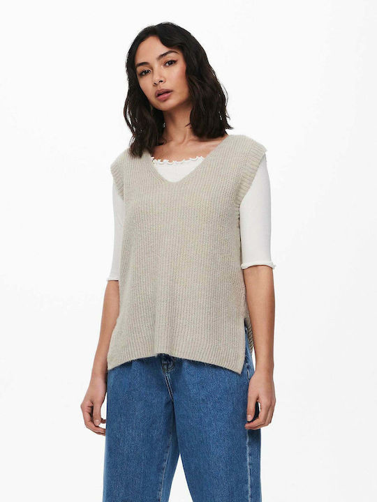 Only Damen Ärmellos Pullover Beige