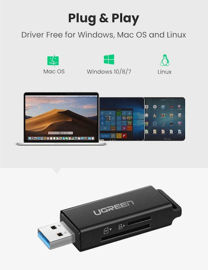 Ugreen Card Reader USB 3.0 για SD/microSD