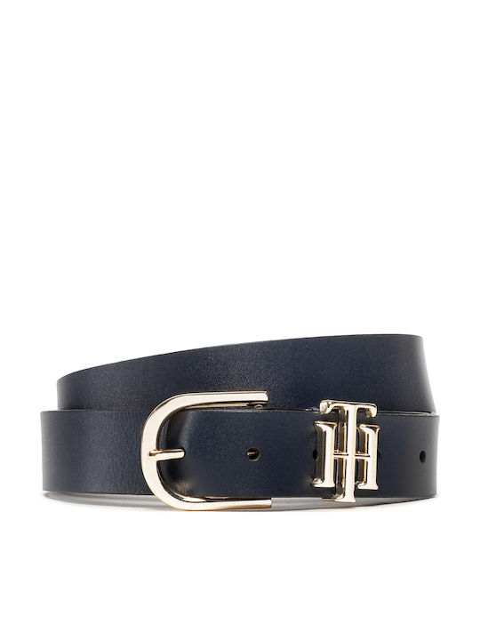 Breite Leder Damen Gürtel Marineblau