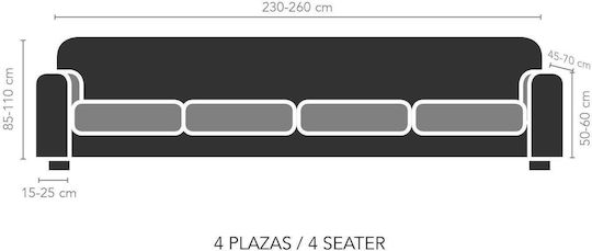 Mc Decor Akari Elastische Abdeckung für Vier-Sitzer-Sofa Orange 230εκ. 1Stück MCL.EL.AKARI.TE-PORTOKALI