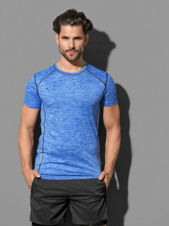 Stedman Reflect Men's Short Sleeve Promotional T-Shirt Blue Heather ST8840-BLH