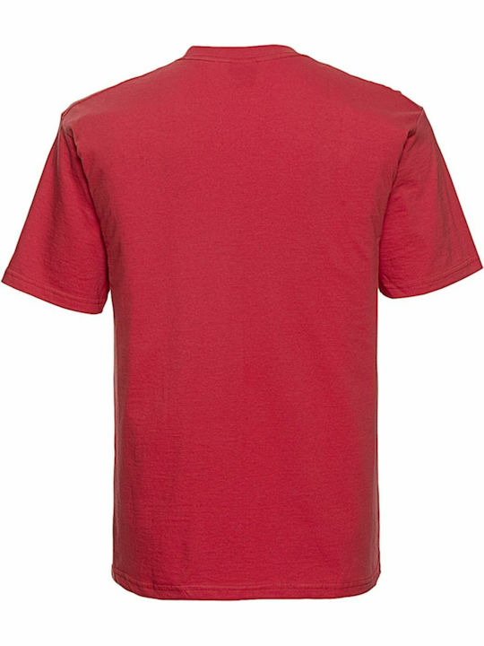 Russell Europe Ανδρικό Διαφημιστικό T-shirt Κοντομάνικο Bright Red