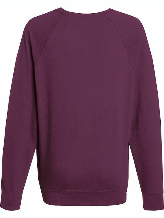 Fruit of the Loom Lightweight Raglan Men's Long Sleeve Promotional Blouse Burgundy