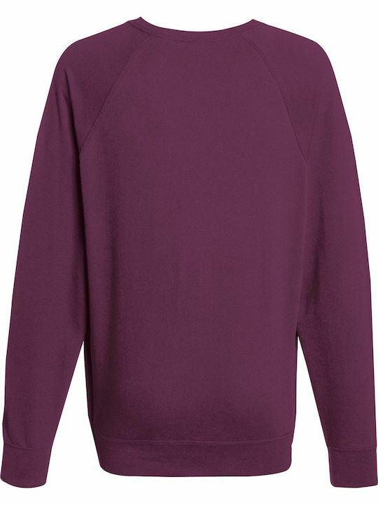 Fruit of the Loom Lightweight Raglan Ανδρική Διαφημιστική Μπλούζα Μακρυμάνικη Burgundy