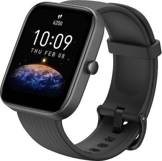 Amazfit Bip 3 Pro 45mm Waterproof Smartwatch with Heart Rate Monitor (Black)