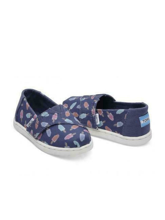 Toms Kids Espradrilles with Hoop & Loop Closure Blue Classic Cadet Popsicles